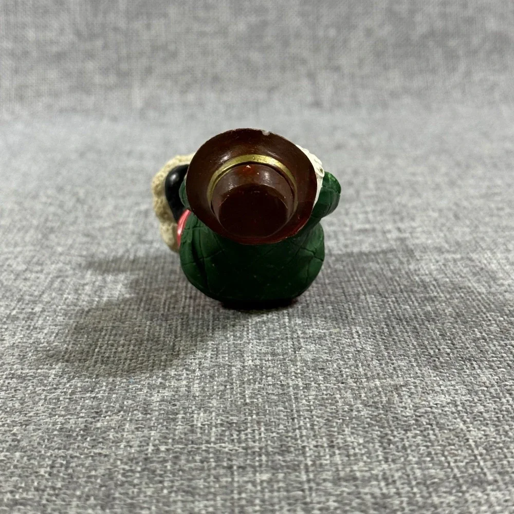 VTG Santa Claus Golfing Figurine Green Red Resin Sporty Holiday Gift Men Decor